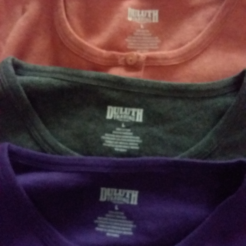 NWT Set of 3 Duluth Trading Henley Shirts sz L